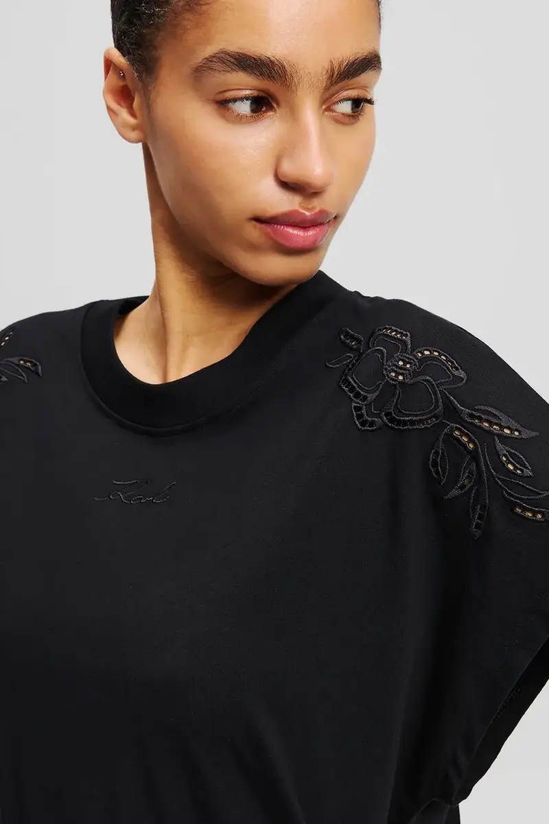 Karl Lagerfeld T-shirt Donna Nero 3337224 miniatura 3