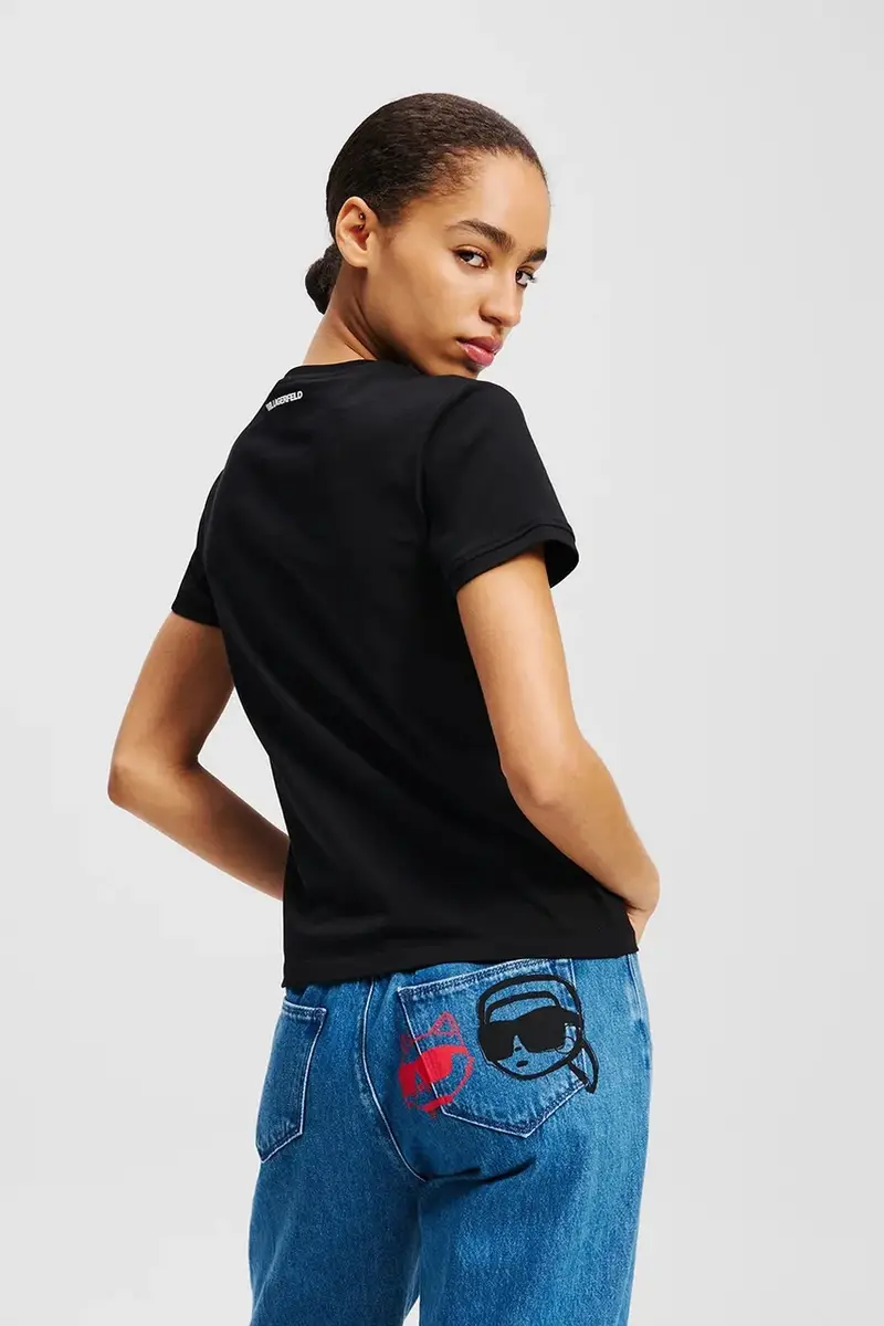 Karl Lagerfeld T-shirt Donna Nero 3263344 miniatura 2