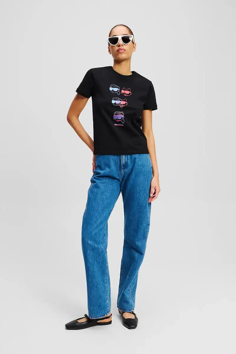 Karl Lagerfeld T-shirt Donna Nero 3263344 miniatura 4