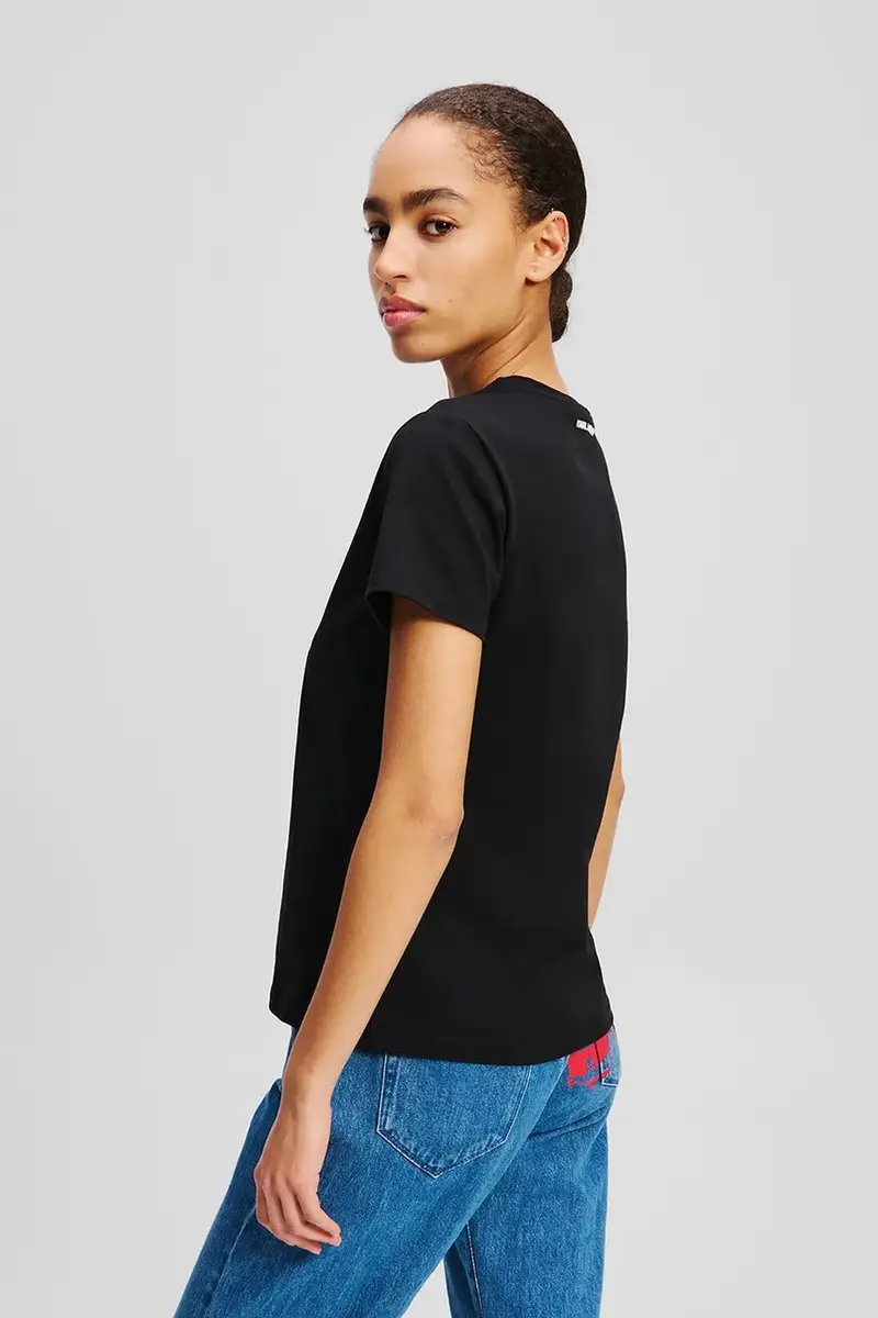 Karl Lagerfeld T-shirt Donna Nero 3527674 miniatura 2