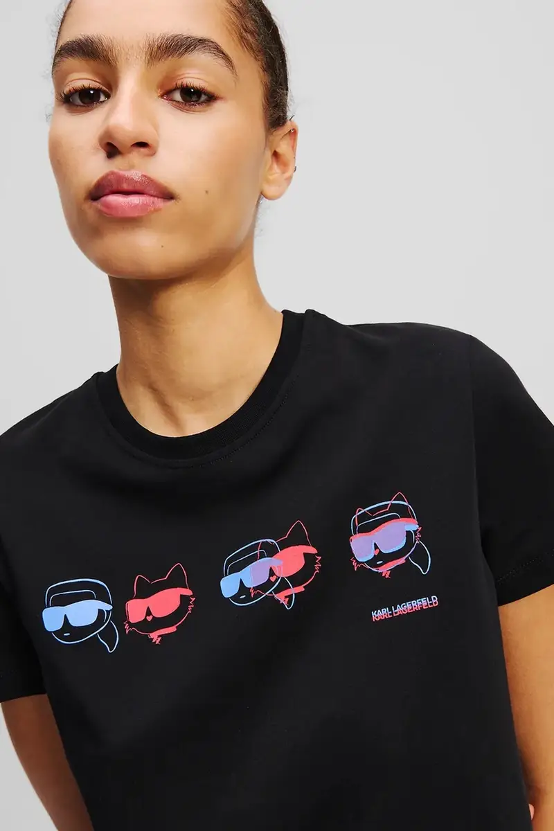 Karl Lagerfeld T-shirt Donna Nero 3527674 miniatura 3