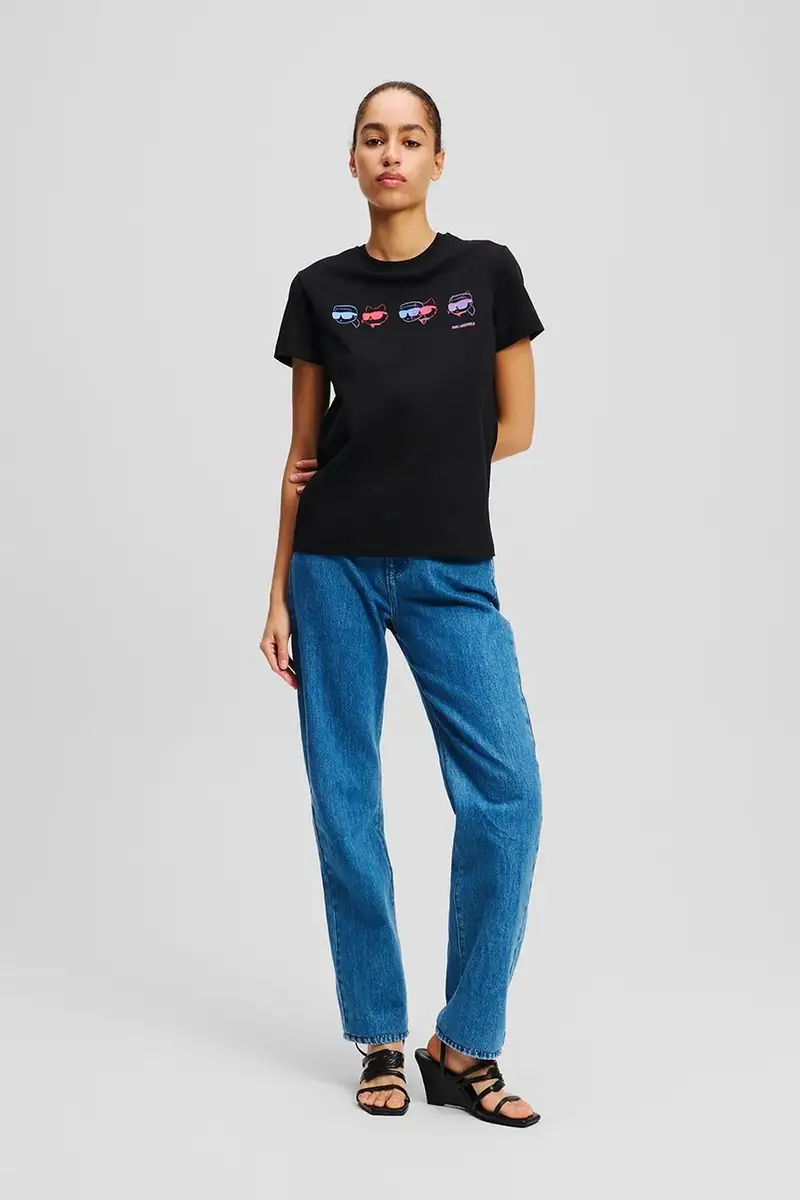 Karl Lagerfeld T-shirt Donna Nero 3527674 miniatura 4