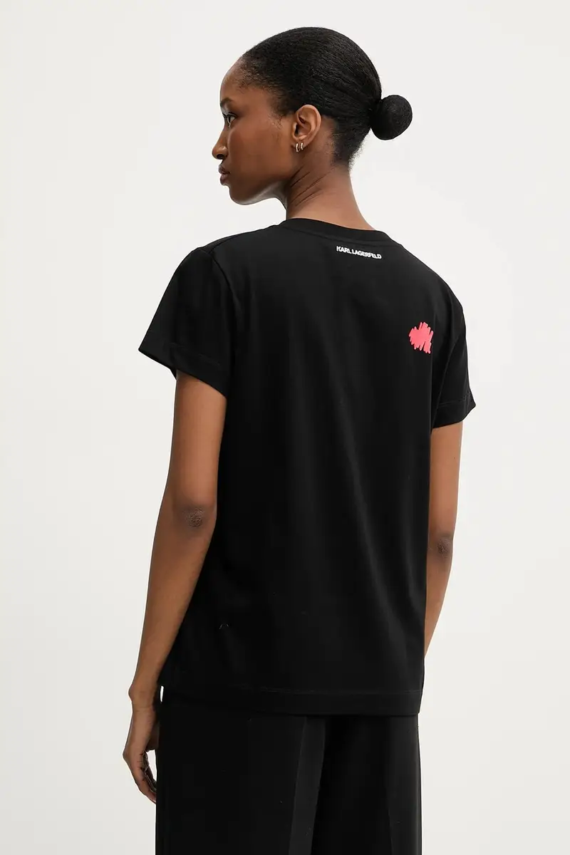 Karl Lagerfeld T-shirt Donna Nero 3845872 miniatura 3