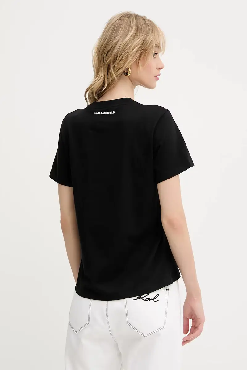 Karl Lagerfeld T-shirt Donna Nero 3263955 miniatura 3