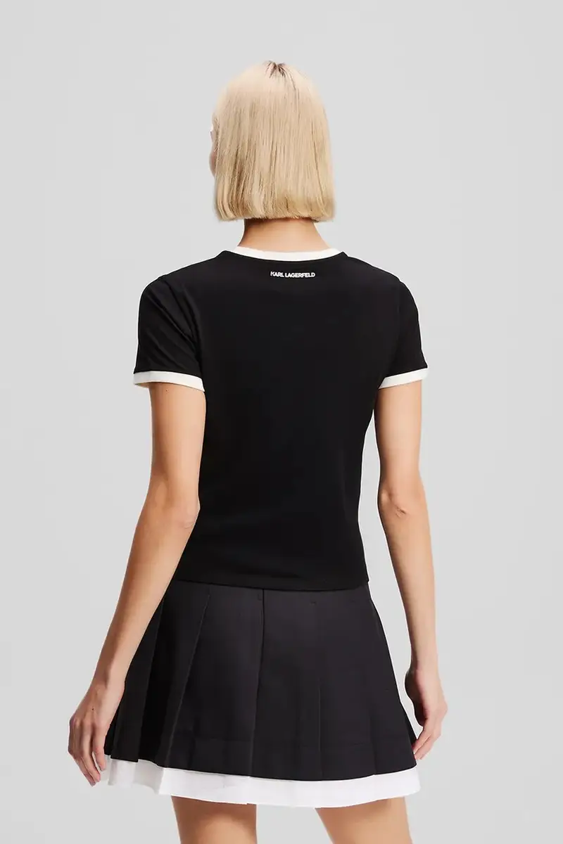 Karl Lagerfeld T-shirt Donna Nero 3263693 miniatura 2