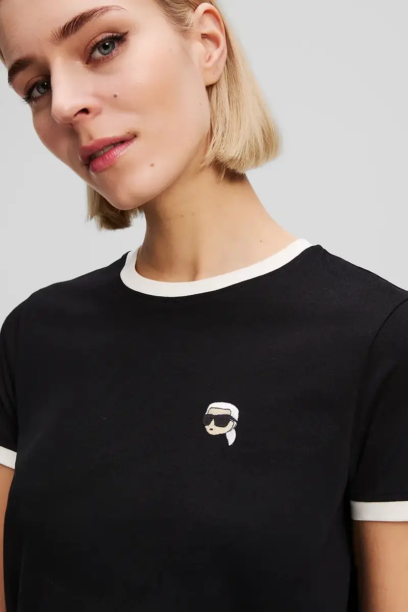 Karl Lagerfeld T-shirt Donna Nero 3263693 miniatura 3
