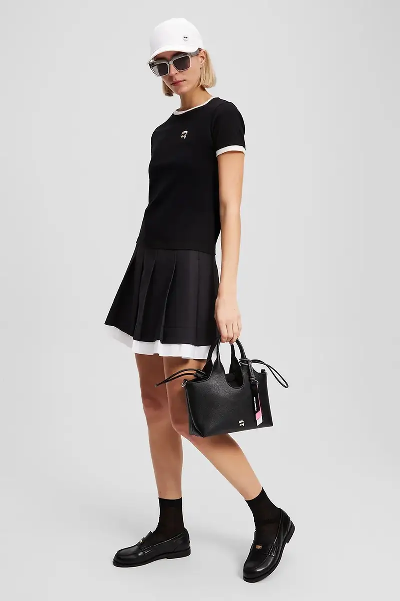 Karl Lagerfeld T-shirt Donna Nero 3263693 miniatura 4