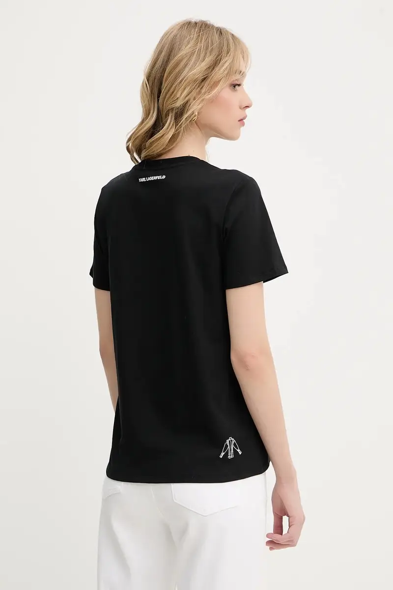 Karl Lagerfeld T-shirt Donna Nero 2985260 miniatura 3