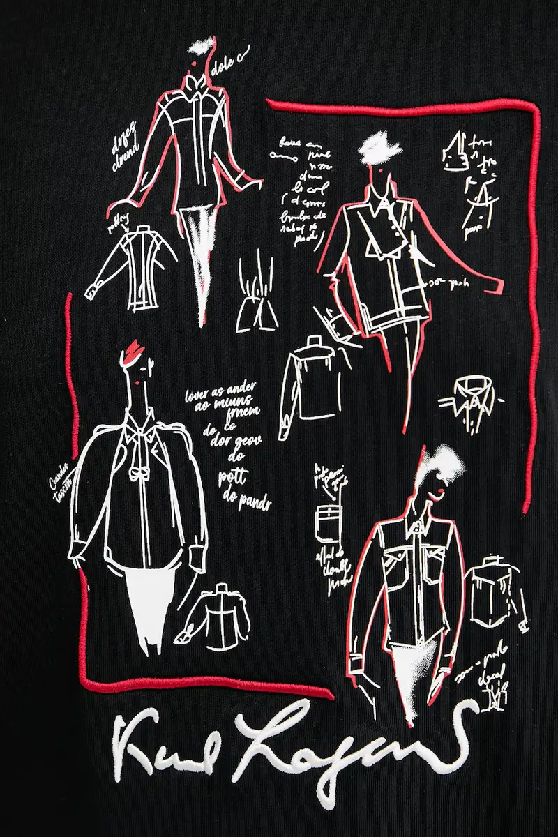 Karl Lagerfeld T-shirt Donna Nero 2985260 miniatura 5