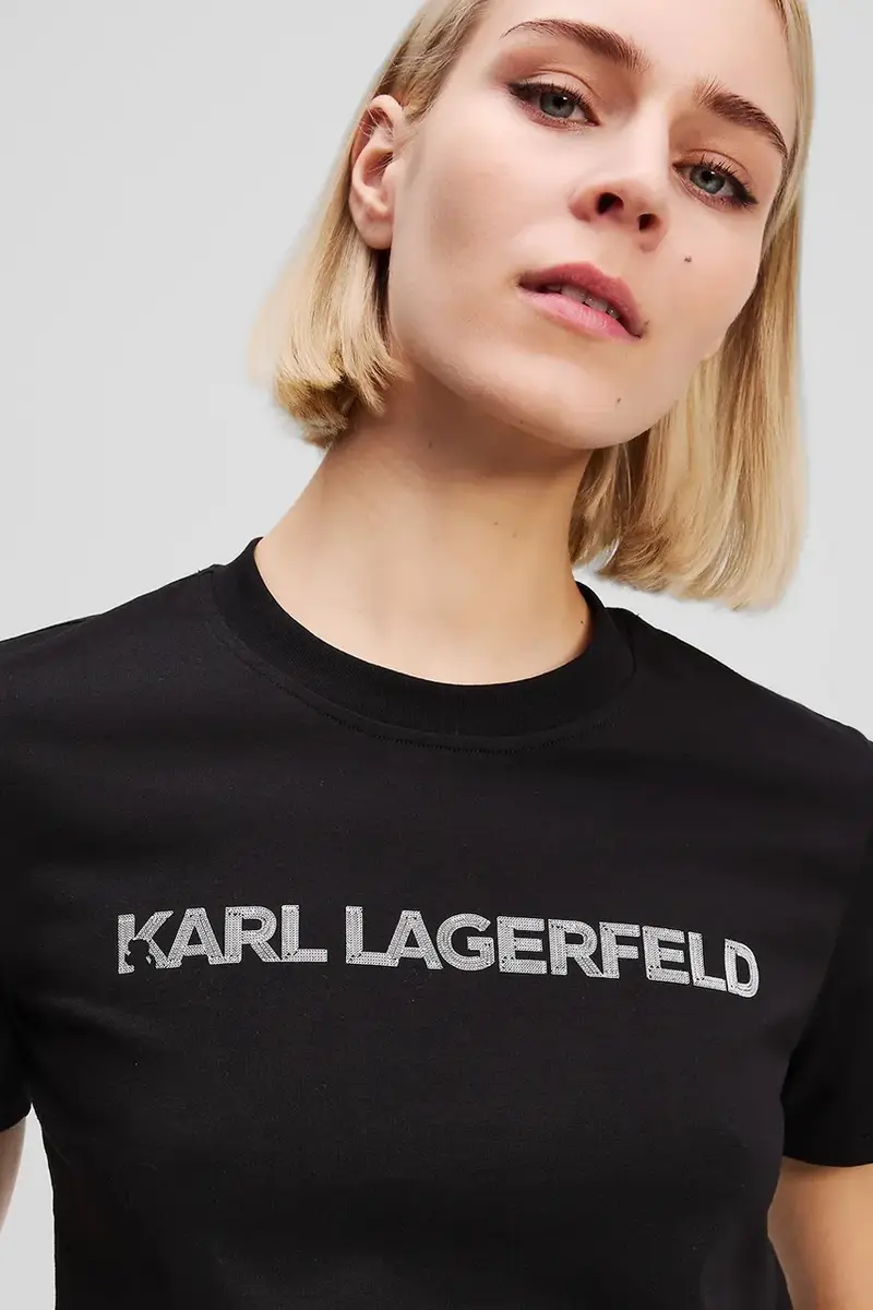 Karl Lagerfeld T-shirt Donna Nero 2890027 miniatura 3