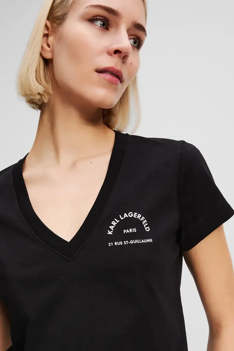Karl Lagerfeld T-shirt Donna Nero 2889943 miniatura 3
