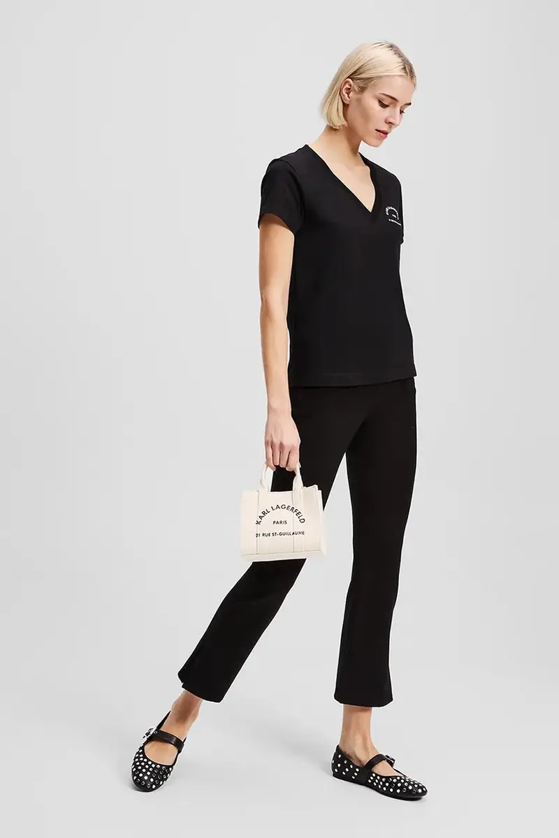 Karl Lagerfeld T-shirt Donna Nero 2889943 miniatura 4