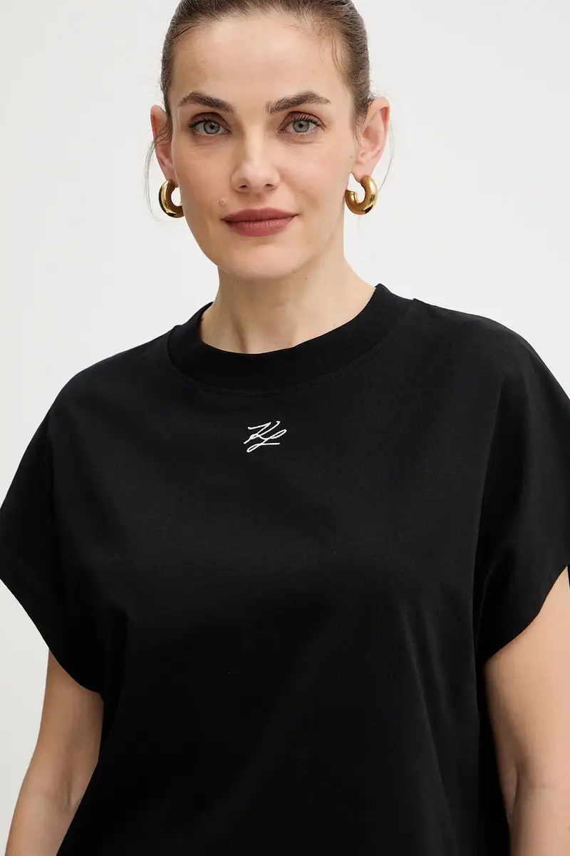 Karl Lagerfeld T-shirt Donna Nero 3648387 miniatura 4
