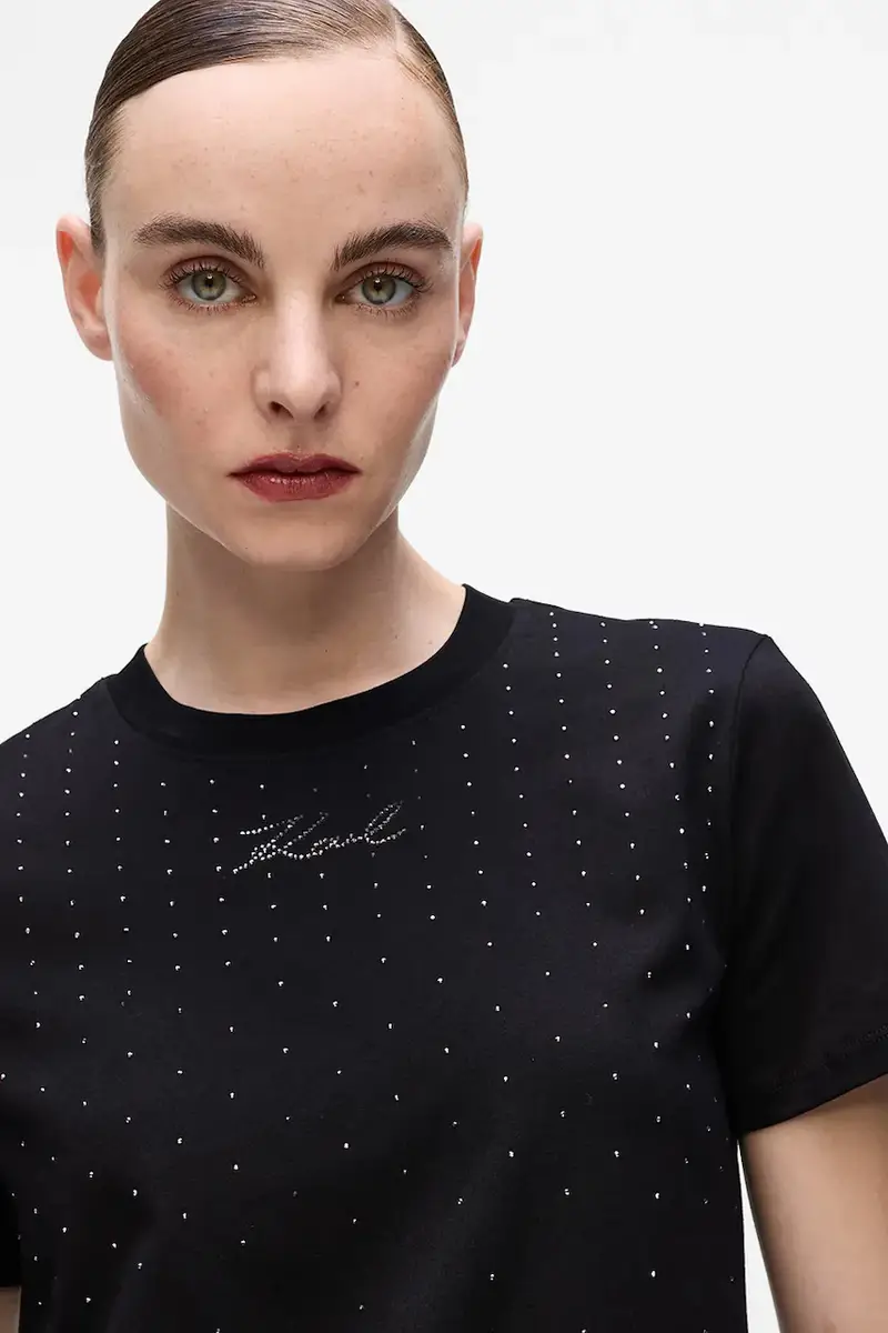 Karl Lagerfeld T-shirt Donna Nero 3648488 miniatura 3