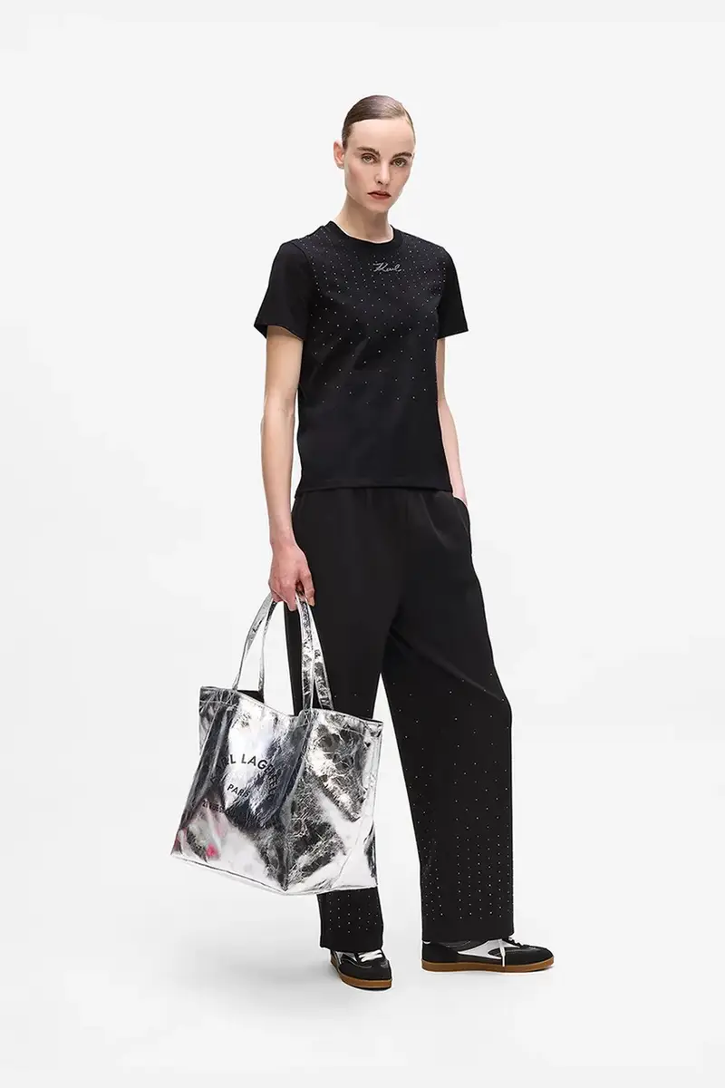 Karl Lagerfeld T-shirt Donna Nero 3648488 miniatura 4