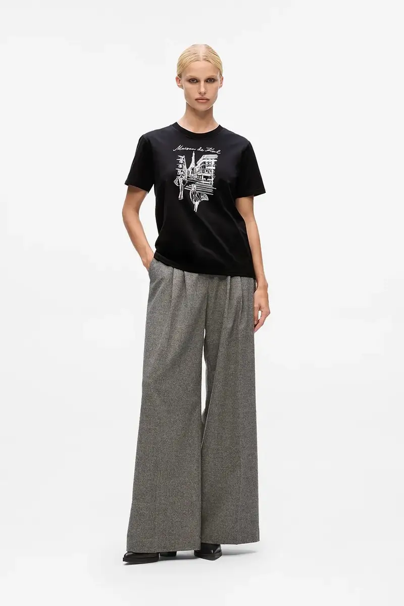 Karl Lagerfeld T-shirt Donna Nero 3275721 miniatura 4