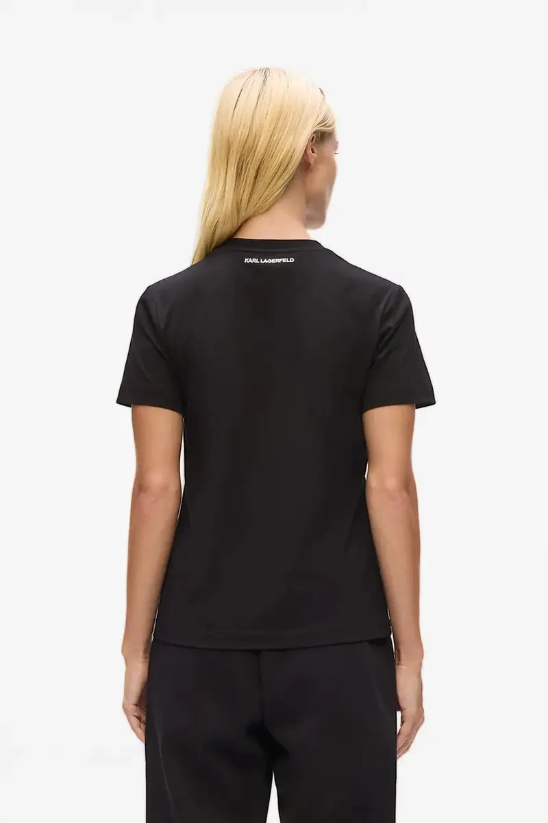 Karl Lagerfeld T-shirt Donna Nero 3275745 miniatura 2