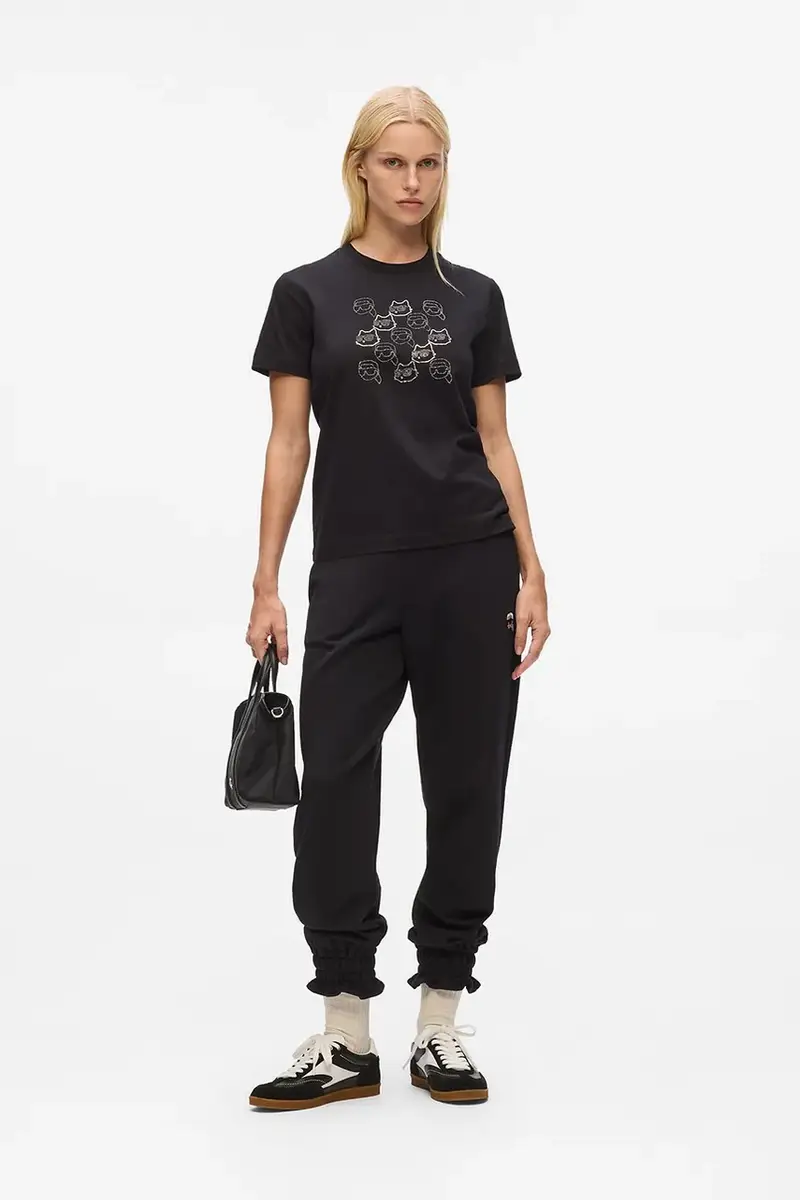 Karl Lagerfeld T-shirt Donna Nero 3275745 miniatura 4