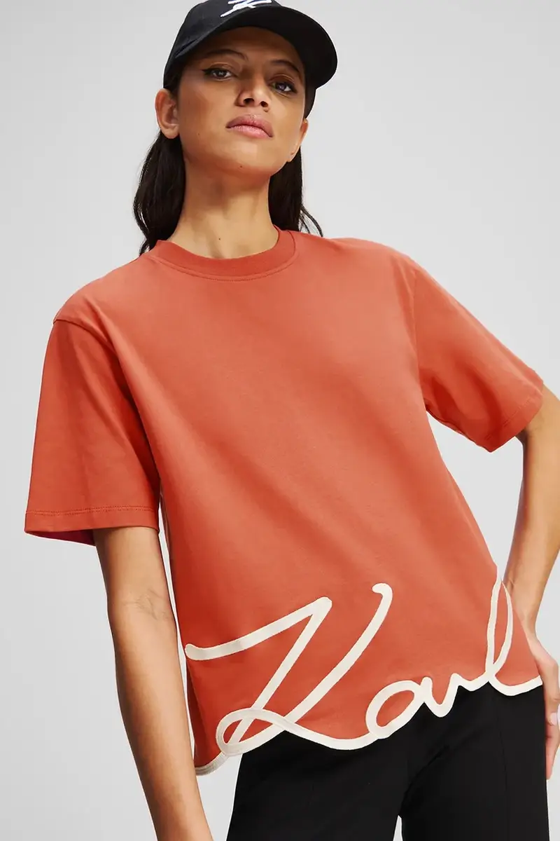 Karl Lagerfeld T-shirt Donna Arancione 3120312 miniatura 3