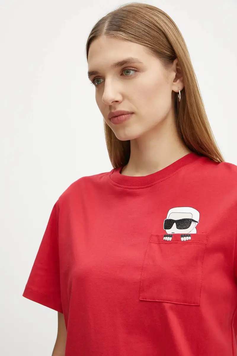 Karl Lagerfeld T-shirt Donna Rosso 3527718 miniatura 4