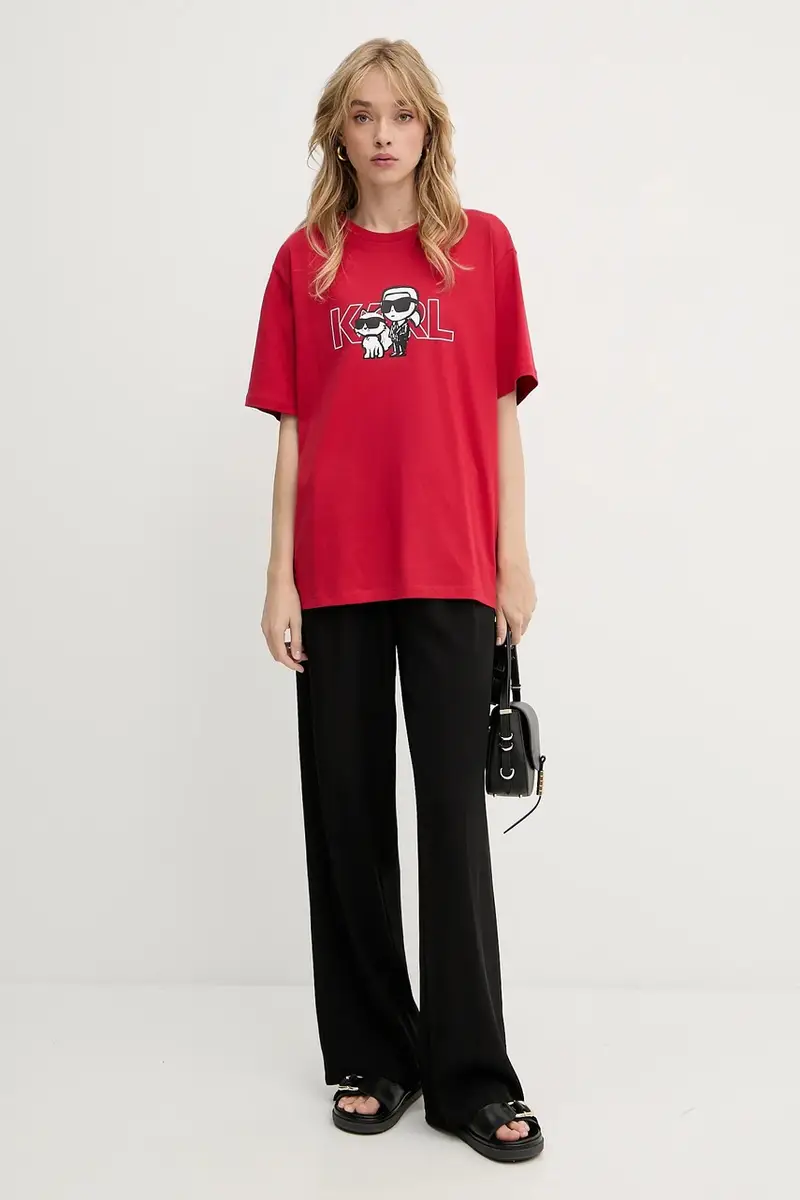 Karl Lagerfeld T-shirt Donna Rosso 3276453 miniatura 2