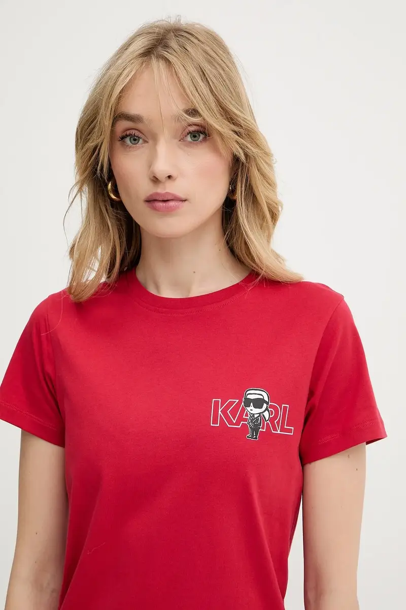 Karl Lagerfeld T-shirt Donna Rosso 3276452 miniatura 4