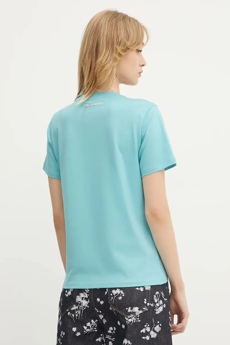 Karl Lagerfeld T-shirt Donna Turchese 2890771 miniatura 3