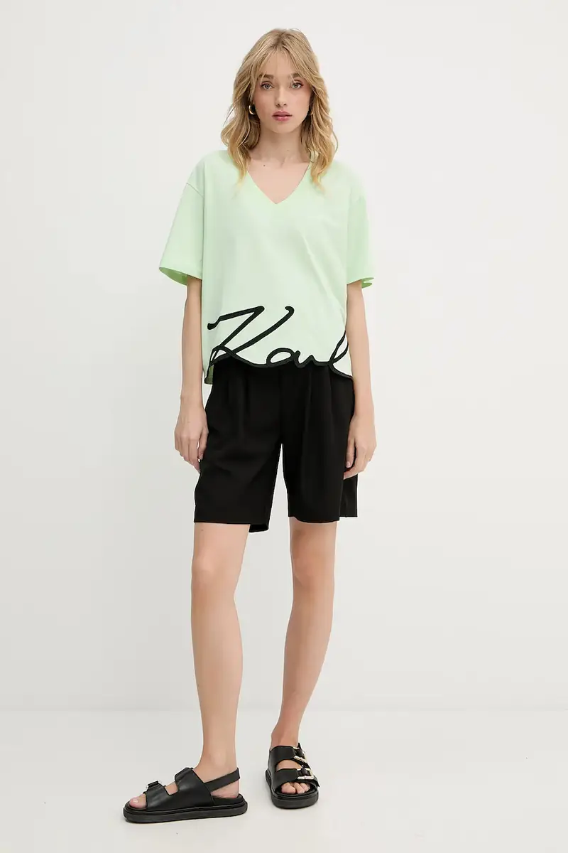 Karl Lagerfeld T-shirt Donna Verde 3349846 miniatura 2
