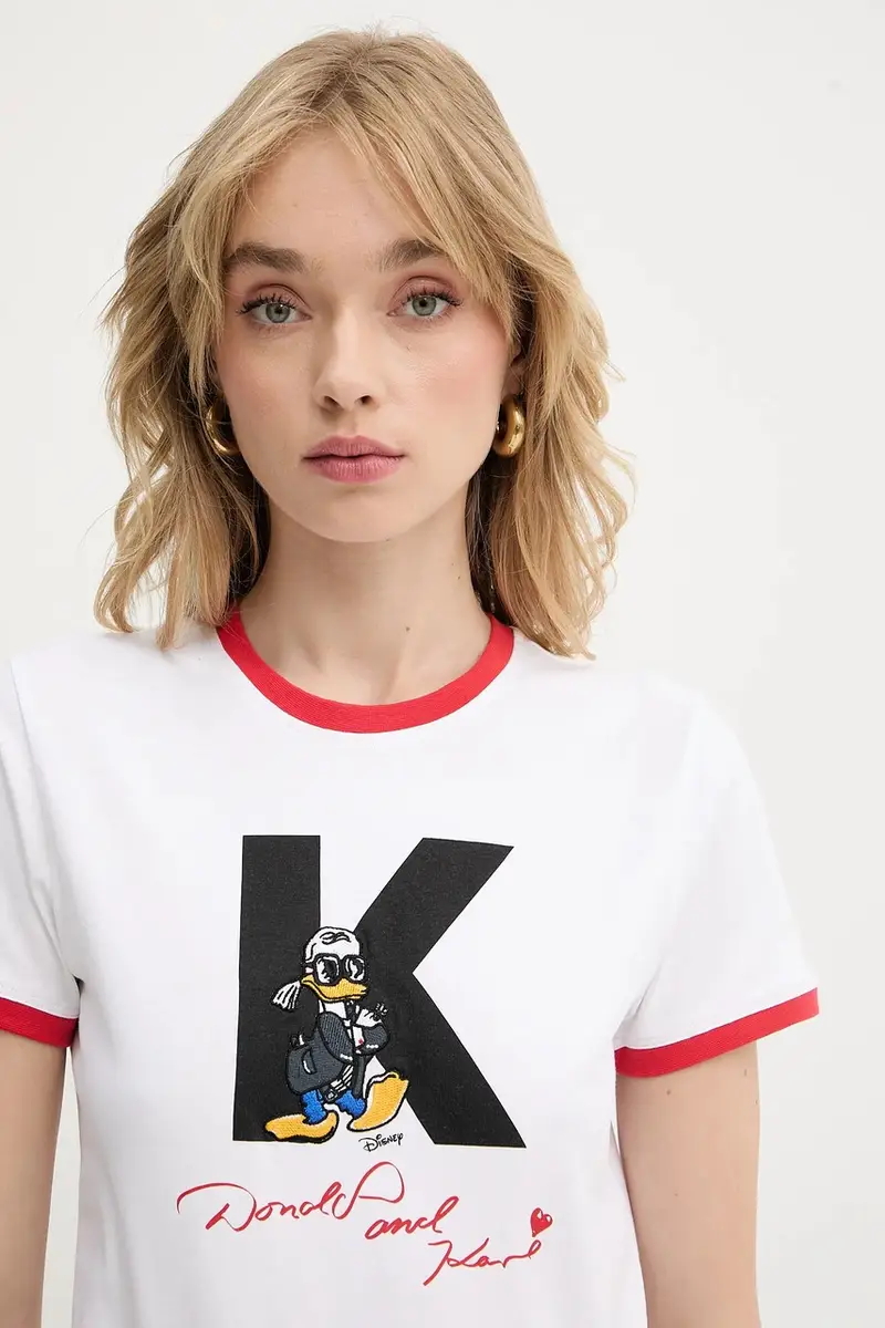 Karl Lagerfeld T-shirt Donna Bianco 2885725 miniatura 4