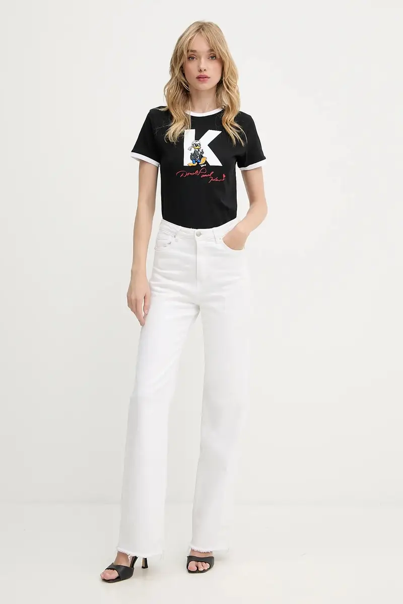 Karl Lagerfeld T-shirt Donna Nero 3151779 miniatura 2