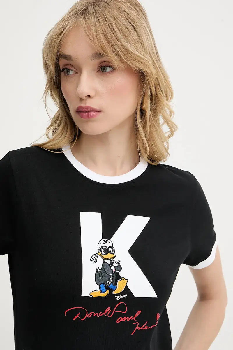 Karl Lagerfeld T-shirt Donna Nero 3151779 miniatura 4