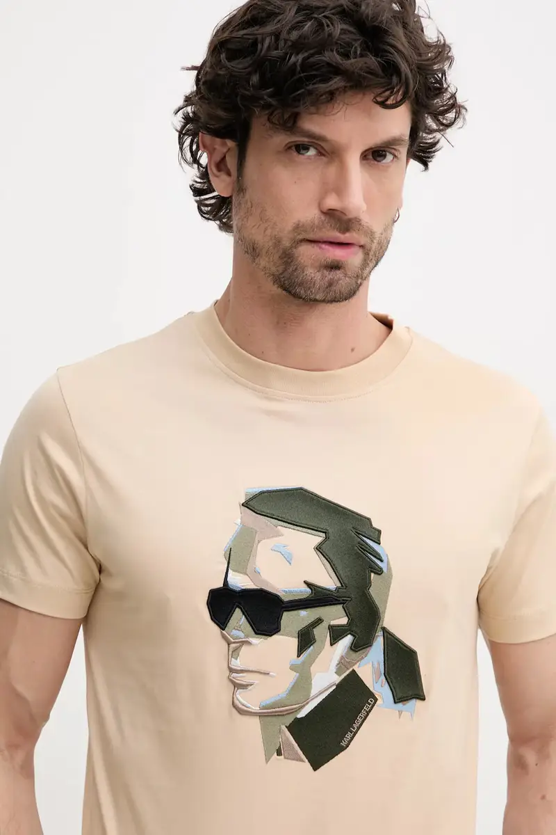Karl Lagerfeld T-shirt Uomo Beige 3292212 miniatura 3