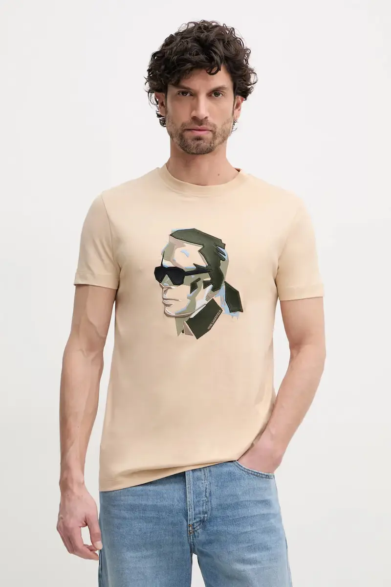 Karl Lagerfeld T-shirt Uomo Beige 3292212