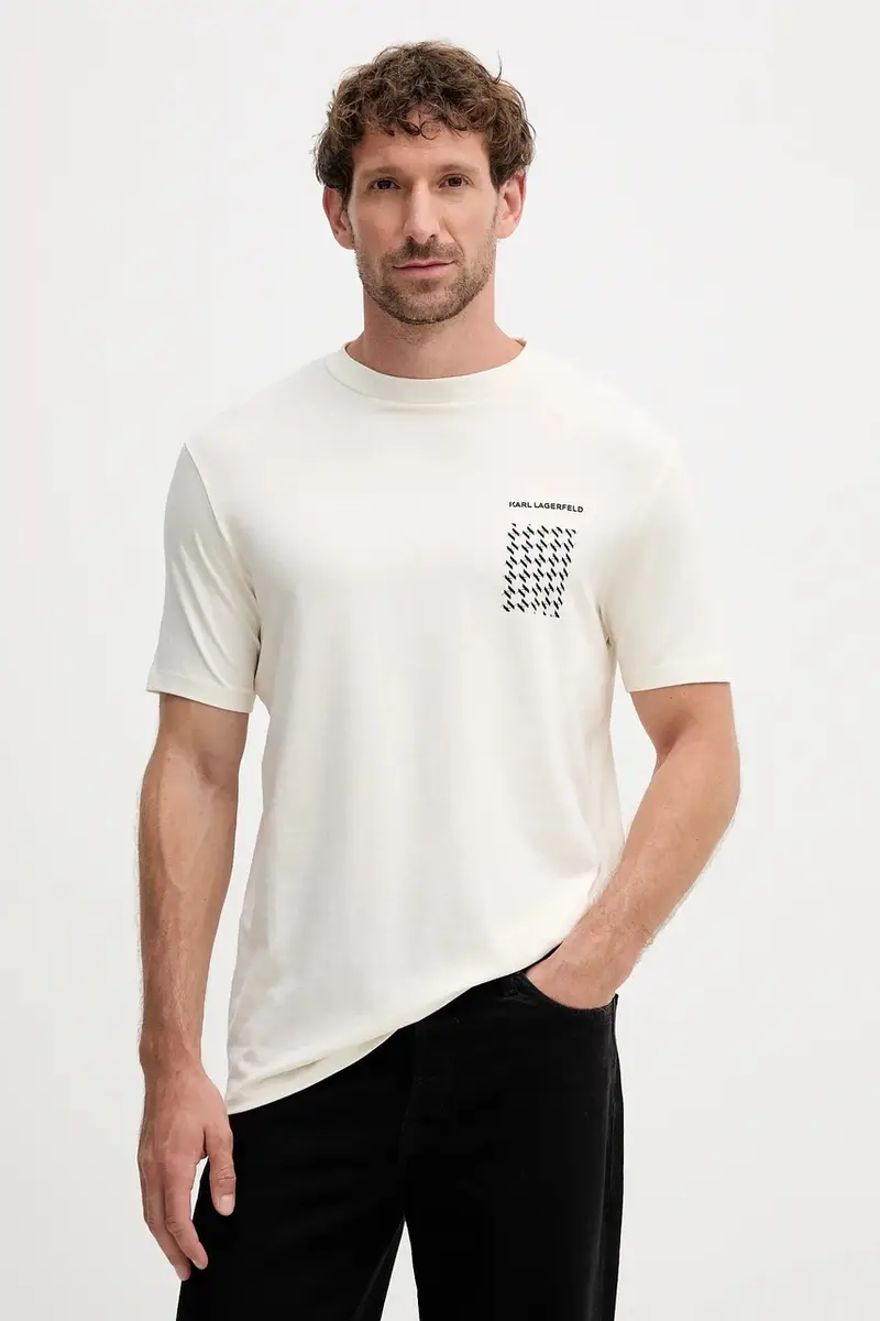 Karl Lagerfeld T-shirt Uomo Beige 3123578 miniatura 3