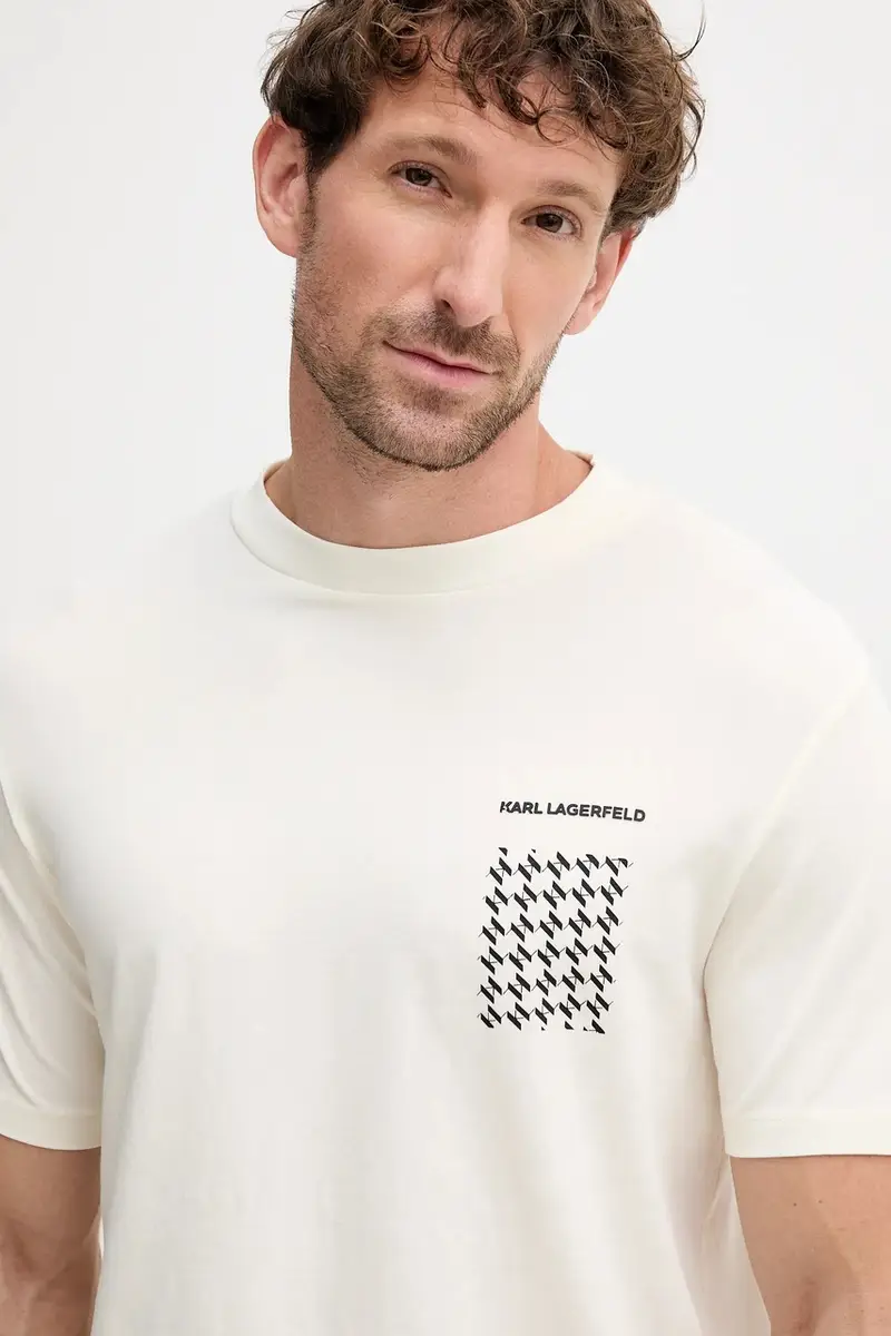 Karl Lagerfeld T-shirt Uomo Beige 3123578 miniatura 4