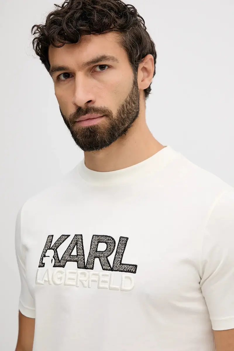 Karl Lagerfeld T-shirt Uomo Beige 3765526 miniatura 4