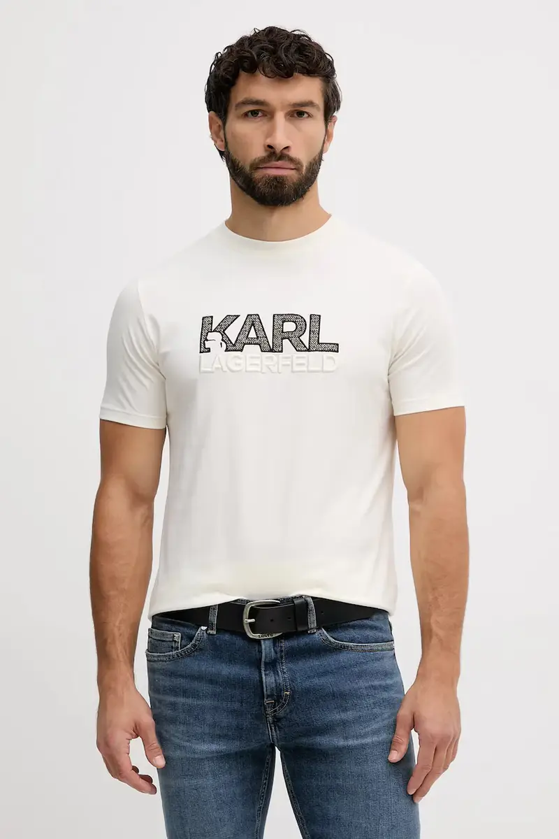 Karl Lagerfeld T-shirt Uomo Beige 3765526