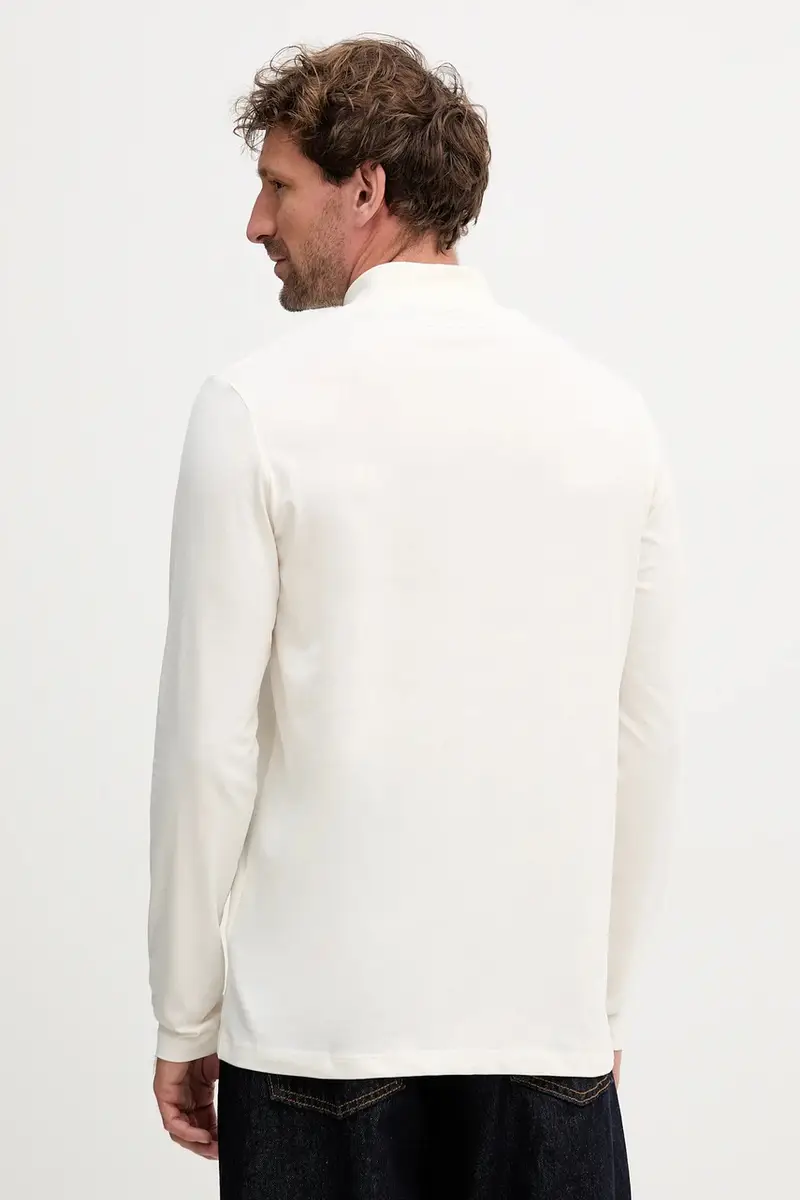 top a maniche lunghe in cotone colore beige 554226.755022 miniatura 3