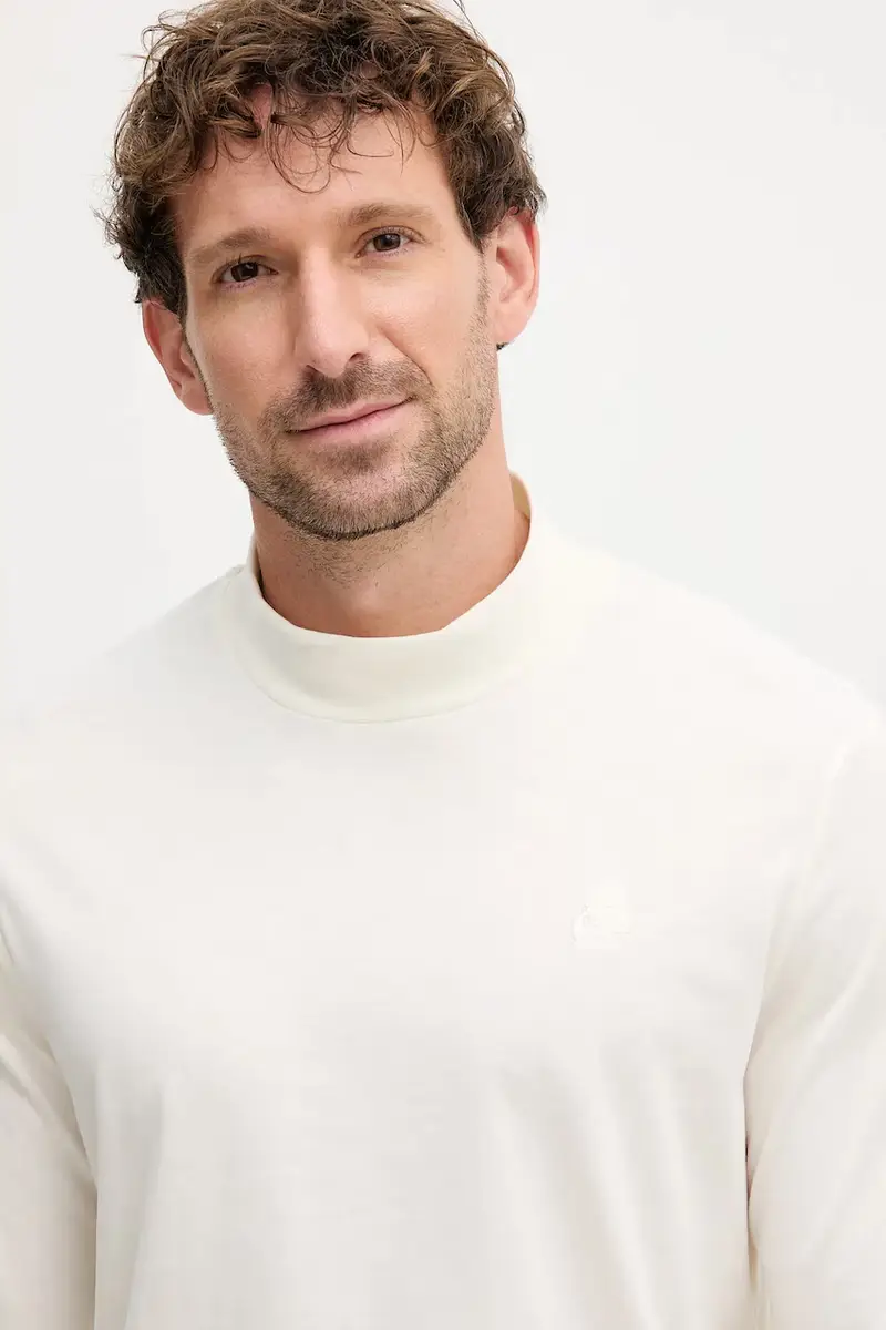 top a maniche lunghe in cotone colore beige 554226.755022 miniatura 4