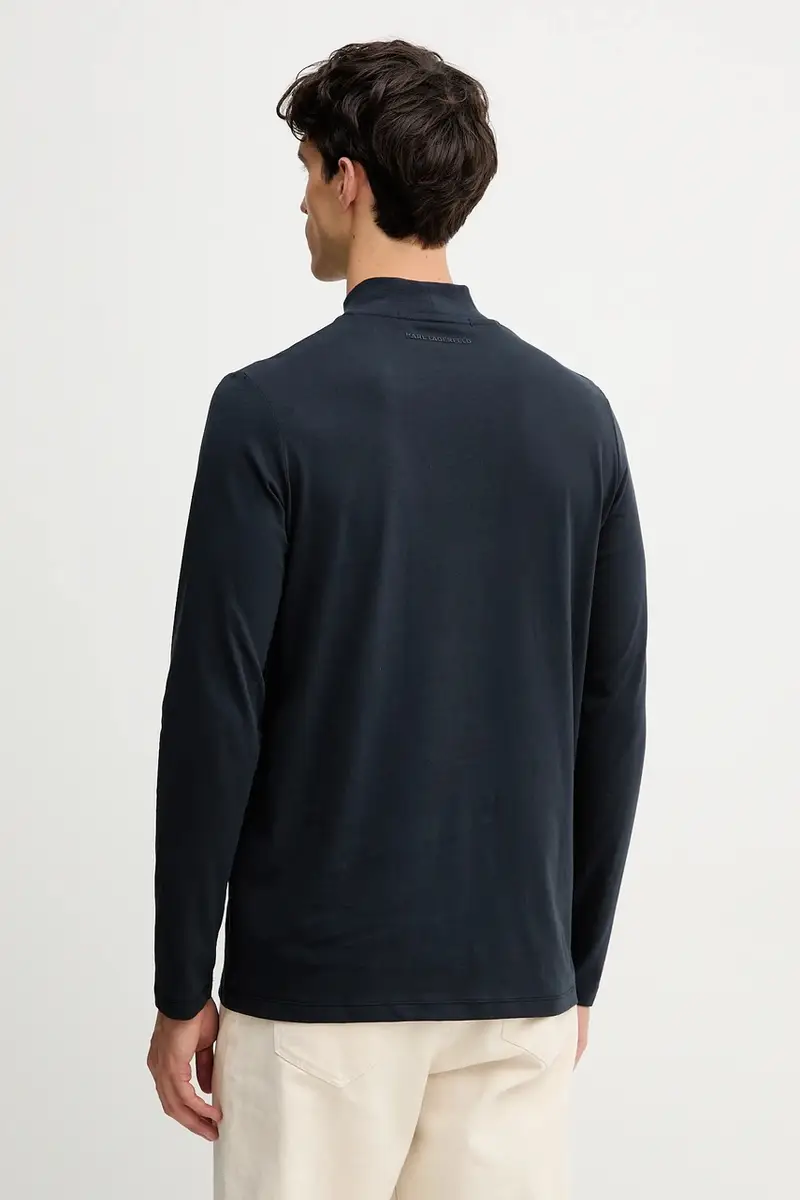 top a maniche lunghe in cotone colore blu navy 554226.755022 miniatura 3