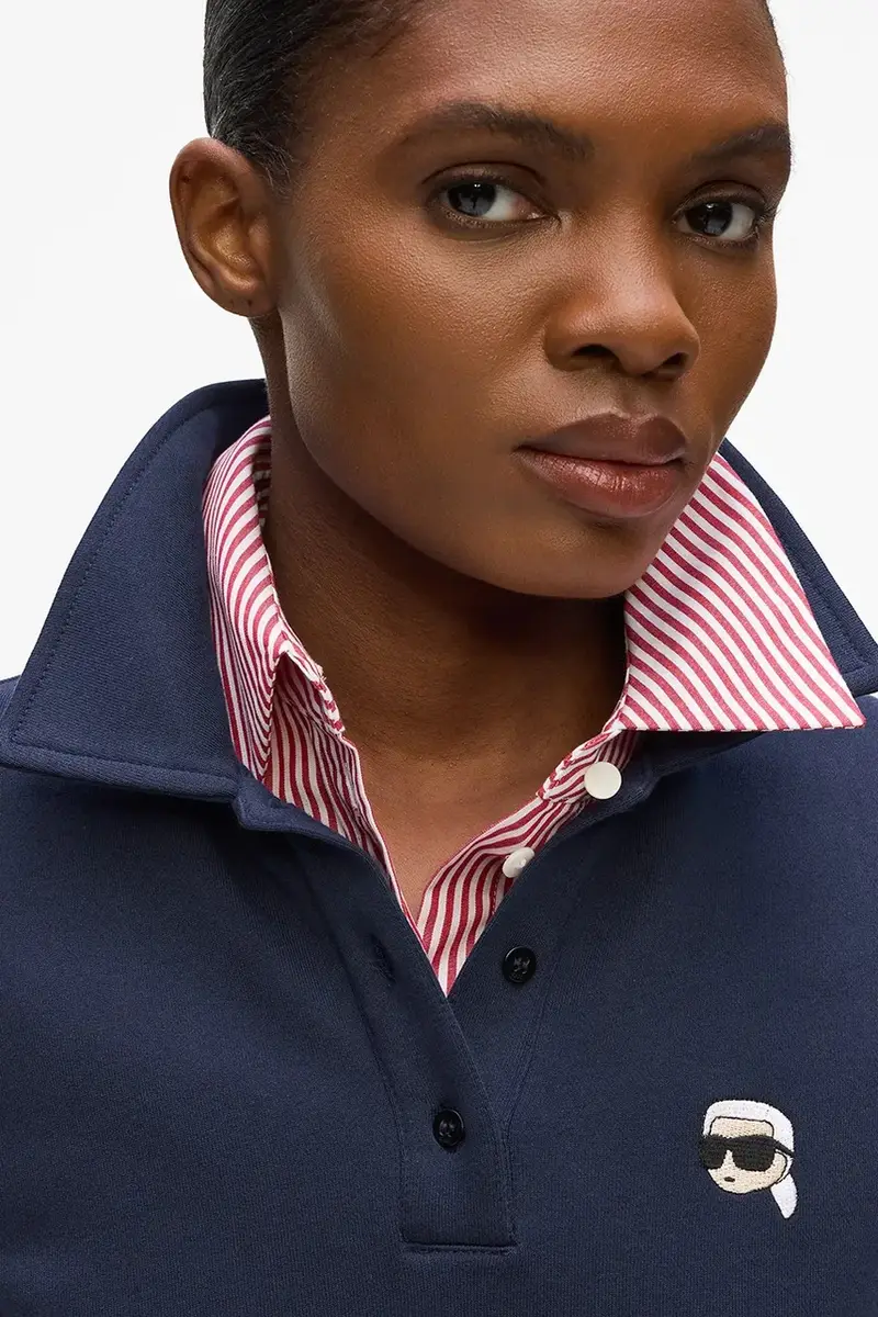 top a maniche lunghe in cotone colore blu navy A4W20073 miniatura 3