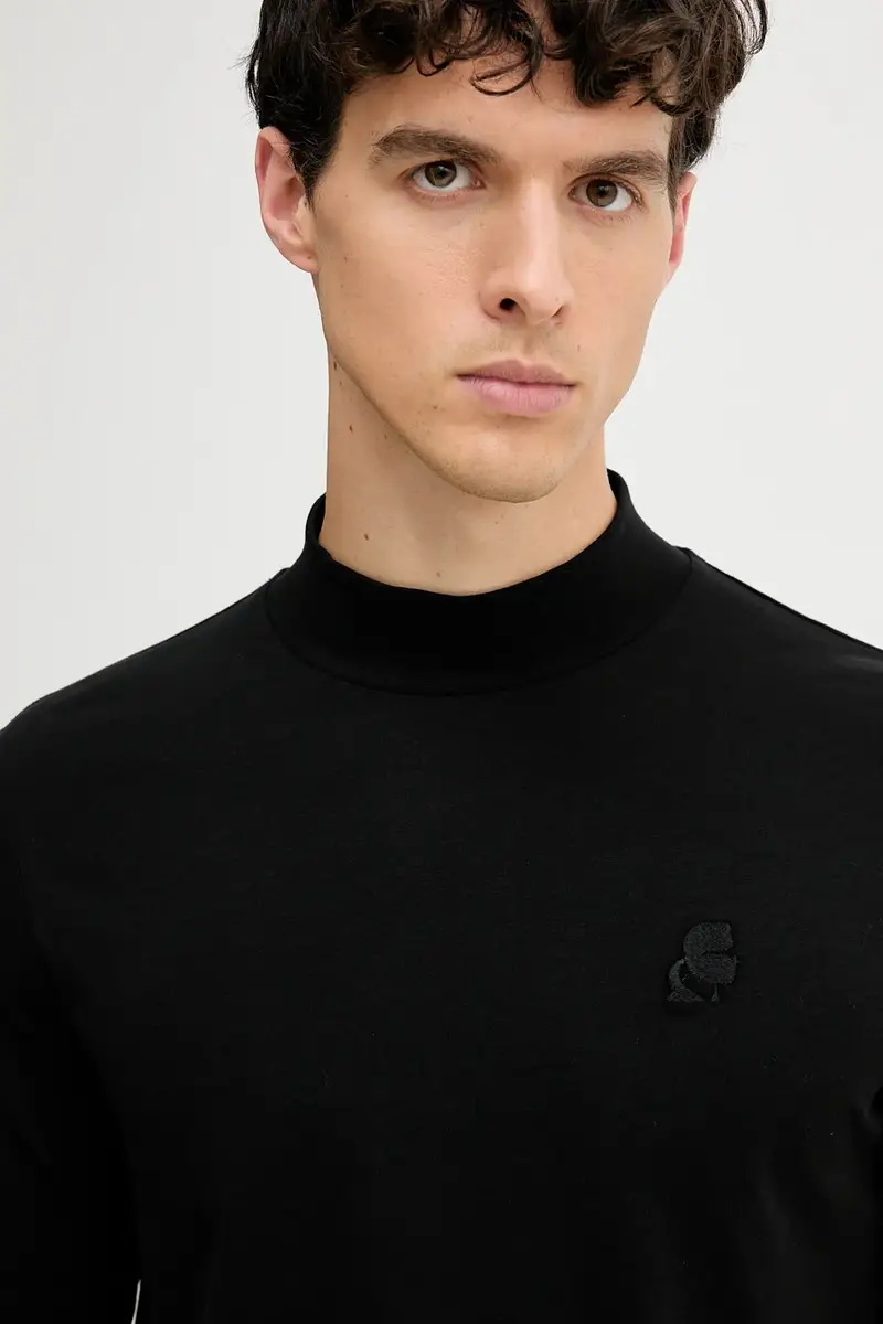 top a maniche lunghe in cotone colore nero 554226.755022 miniatura 4