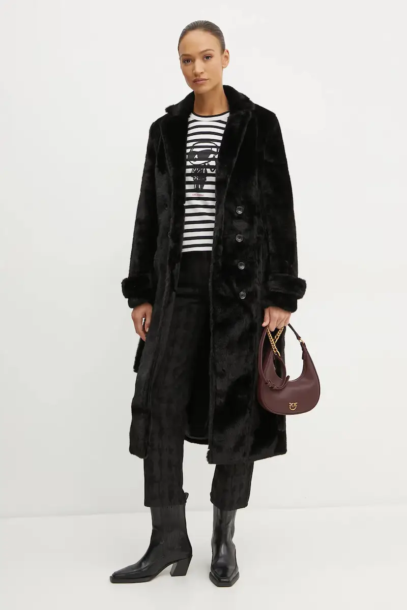 top a maniche lunghe in cotone colore nero A1W17137 miniatura 2