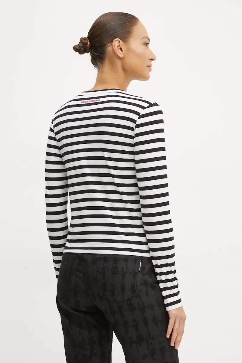 top a maniche lunghe in cotone colore nero A1W17137 miniatura 3