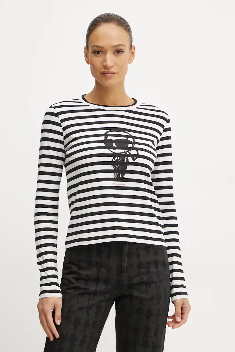 top a maniche lunghe in cotone colore nero A1W17137