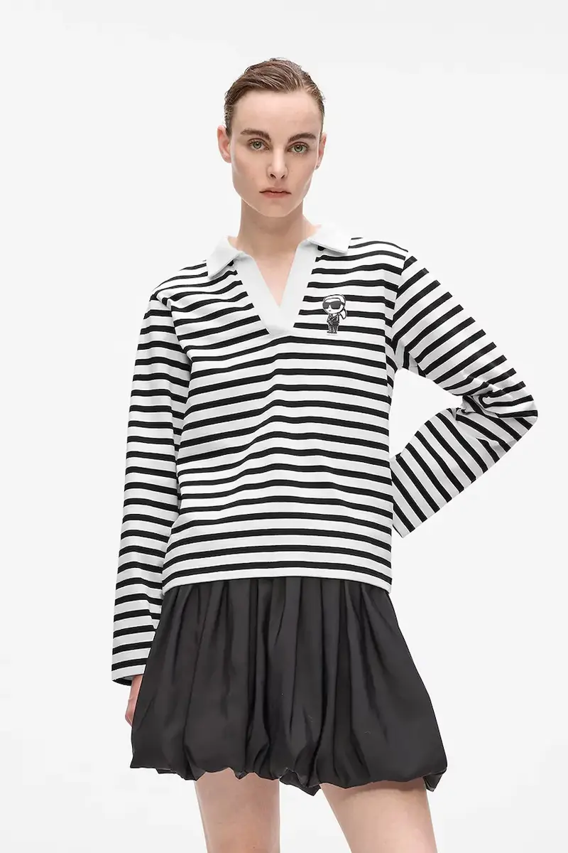 top a maniche lunghe in cotone colore nero A4W17081