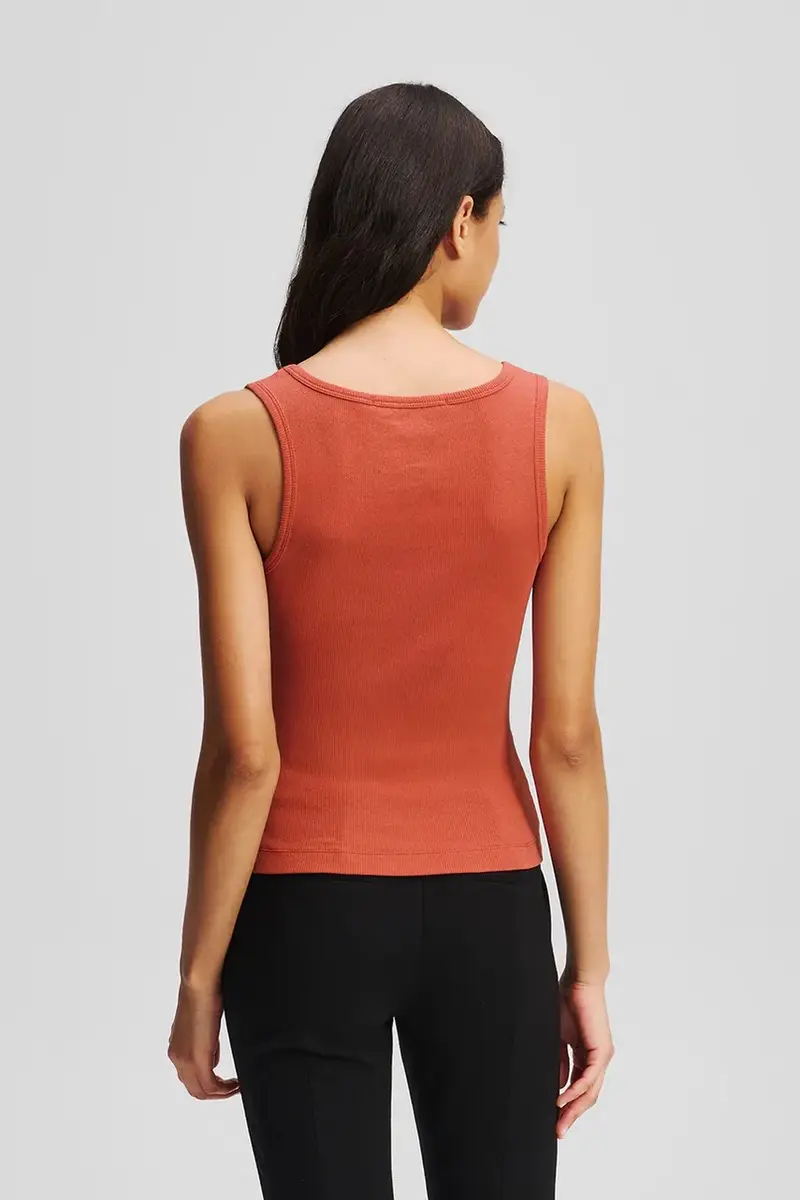 top in cotone colore arancione A3W17005 miniatura 2