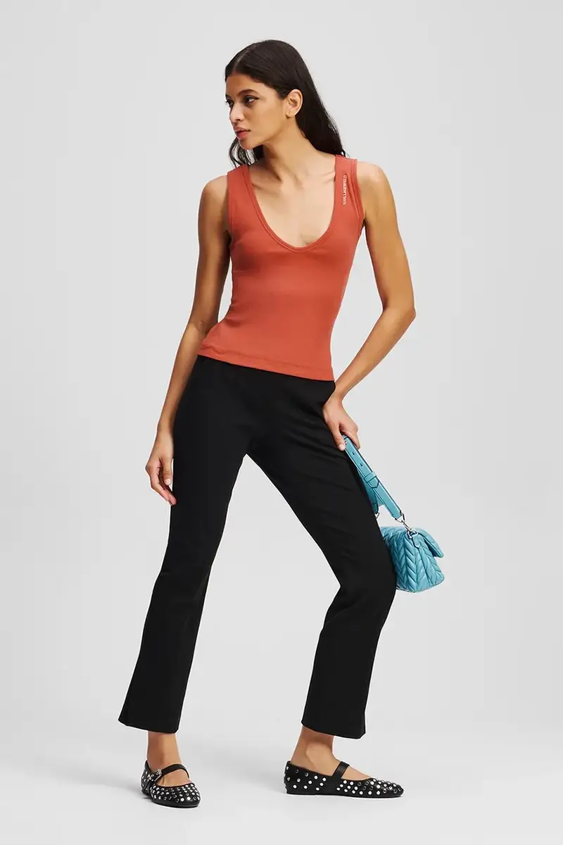 top in cotone colore arancione A3W17005 miniatura 4