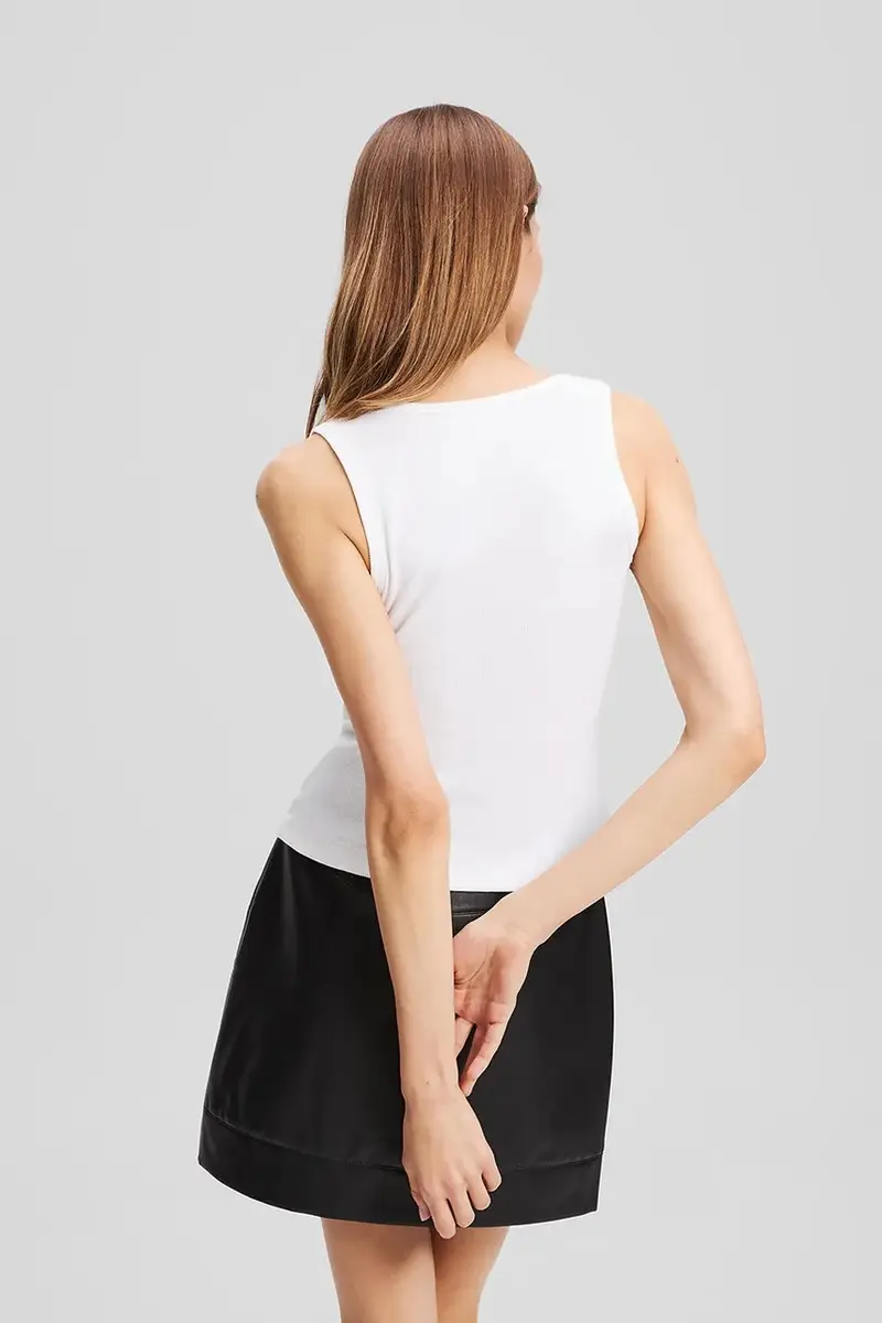 top in cotone colore bianco A3W17005 miniatura 2