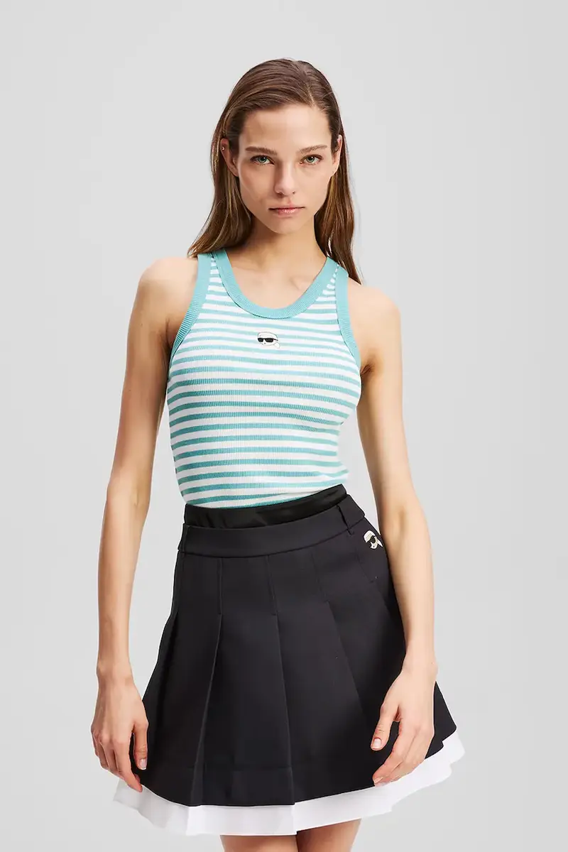 top in cotone colore blu A3W17079